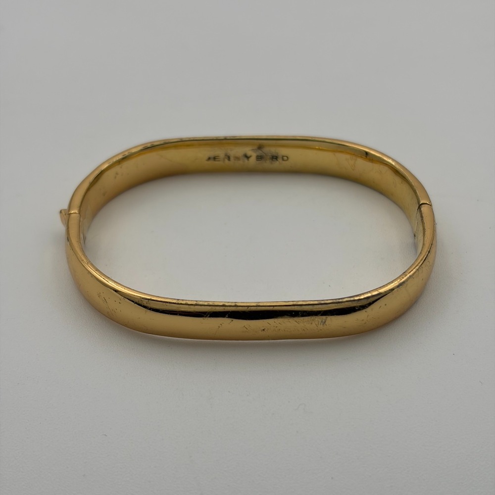 Jenny Bird Womens Gold Tone Oval Bangle Bracelet Stevie Signed